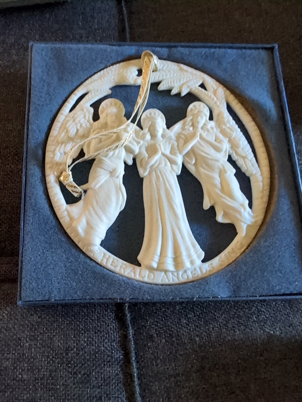 Wedgwood Cream and Gold Herald Angels Ornament